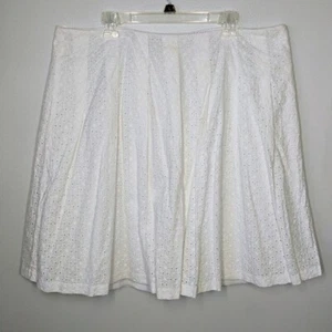 Liz Claiborne White Eyelet Knee Length Cottagecore Skirt Plus Size 18W - Picture 1 of 13