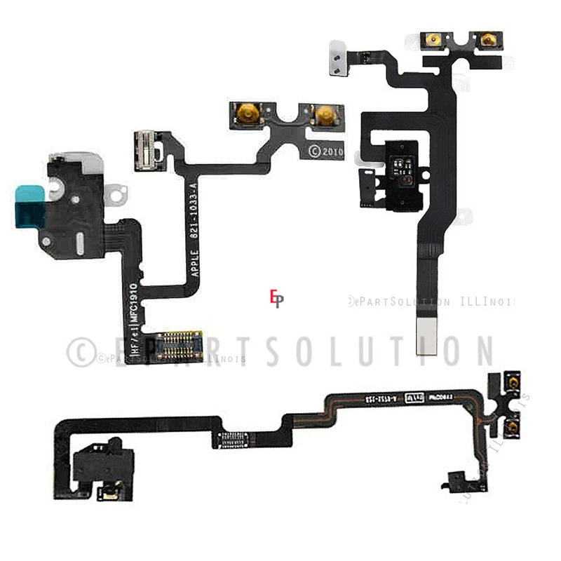 iPhone 4 4 CDMA 4S conector de áudio fone de ouvido fone de ouvido botão de volume cabo flexível EUA - Imagem 1 de 1