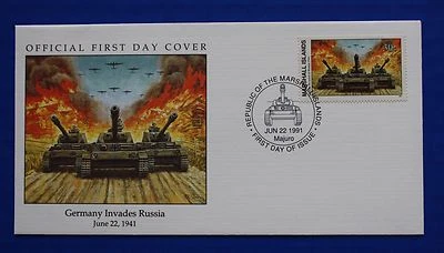 Marshall Islands (282) 1991 WWII: Germany Invades Russia Official FDC - Image 1 of 2