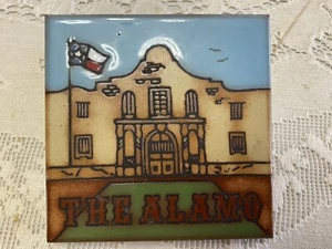 The Alamo Hand Painted Ceramic Tile By Artist Cleo Teissedre 4” USA - Picture 1 of 4