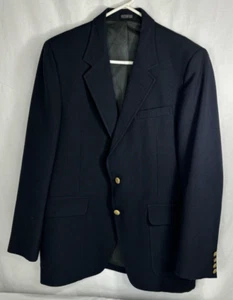 Mens Blazer Sport coat Jacket Warren Sewell 42R Dark Navy Blue Wool Blend? READ! - Picture 1 of 5