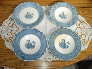 Piattini vintage Currier & Ives Mississippi barca a vapore 5" ~ set di 4 ~ - Foto 1 di 7