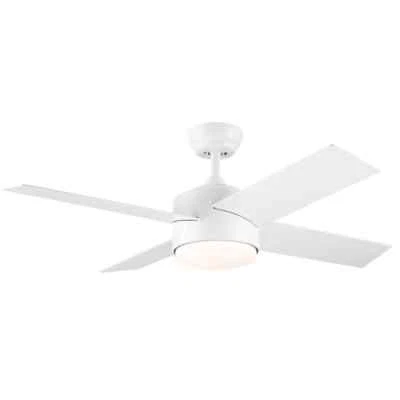 PUDO 44 in. Integrated LED Indoor White Ceiling Fan Lighting with 4 Blades - Image 1 of 4