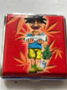 CIGARETTE CASE RETRO LEAF VINTAGE - Picture 1 of 3