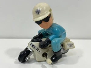 RARE Vintage 80s Wind Up Toy Police Officer Traffic Motorcycle Rider - Picture 1 of 10