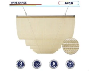Pergola Shade Cover Retractable Replacement Awning Canopy Beige 165GSM 4'x16' - Picture 1 of 2