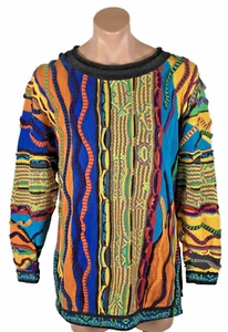 Vintage COOGI Australia 3D Textured Knit Sweater, Multicolored, M - Picture 1 of 11