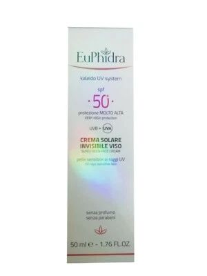 Euphidra Kaleido spf50 crema solare VISO protezione molto alta UVB-UVA + OMAGGIO - Immagine 1 di 2