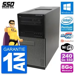 PC tour DELL OptiPlex 990 Intel Pentium G630 RAM 8Go SSD 240Go Windows 10 Wifi - Imagen 1 de 6