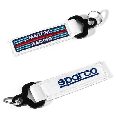 2025 Sparco Martini Racing Leather Keychain White Keyring Strap Official Genuine - Image 1 of 4