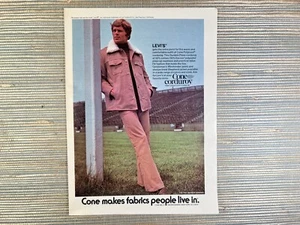 Levi's Cone Corduroy Weekender Jeans Shepherd Jacket Mens 1975 Vintage Print Ad - Bild 1 von 1