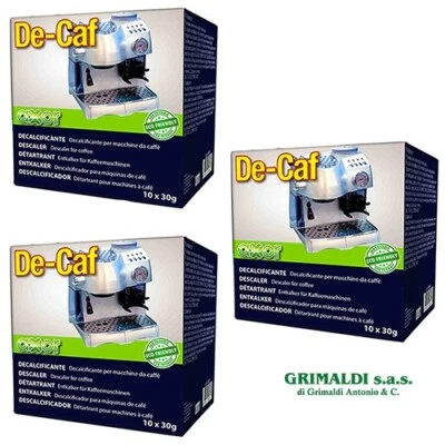 KIT 3 CONFEZIONI DE-CAF AXOR 10 BUSTINE DA 30gr DECALCIFICANTE MACCHINA DA CAFFÉ