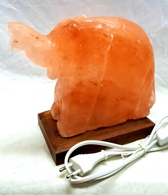 Lampada di sale Elefante dell' Himalaya salgemma con certificato di garanzia - Immagine 1 di 3