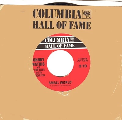 Johnny Mathis:    Small World / A Certain Smile - 45 RPM 5194 - Image 1 of 3