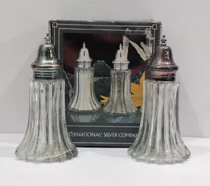 Vintage Salt & Pepper Shakers 6" International Silver Company 1992 Silver Plated - Picture 1 of 7