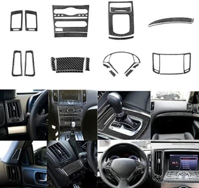 Kit de cubierta interior de fibra de carbono 22 piezas para Infiniti G37 2010-2013 Foto 1 de 4