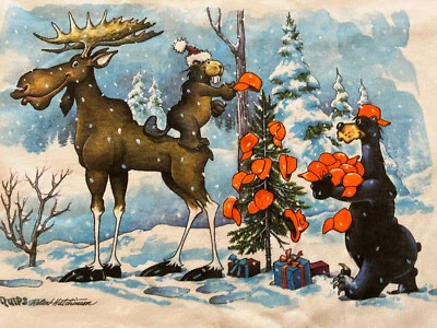 Camiseta De Colección Años 90 Quips Navidad Manga Larga Gráfica Joy To The Wild XL Foto 1 de 4