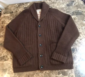 Duluth Trading Strickjacke Herren L Pullover Alpaka Wolle Schal braun Flanell gefüttert - Bild 1 von 9