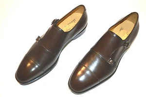New PAOLO SCAFORA Leather Monk Strap Shoes Size Eu 44.5 Uk 10.5 Us 11.5 Cod 3 - Bild 1 von 5