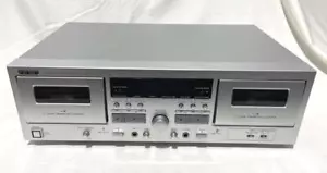 TEAC W-1200 Double Cassette Deck Silver Good Condition Used W/Accessories - Picture 1 of 6