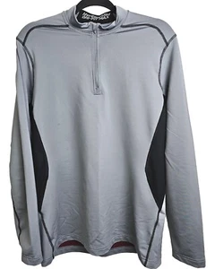 Nike Pro Combat 1/4 Zip Long Sleeve Shirt Hyperwarm Dri-Fit Max Gray Sz Large - Picture 1 of 5
