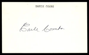 Earle Combs Baseball Signed Auto Autograph Index Card No COA *d2 - Picture 1 of 2