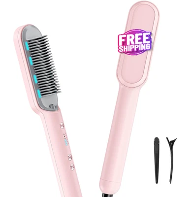 Cepillo Alisador de Cabello, Ionic, 6 Temperaturas, Anti-Quemaduras, Rosa Foto 1 de 4
