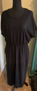 Melloday Nordstrom Black Scoop Neck Elastic Waist Dress Size XL - Picture 1 of 3