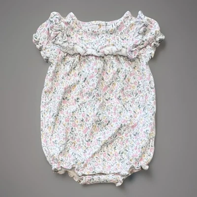 Mameluco Janie and Jack Talla 12-18 Meses Niñas Bebé Floral Pointelle Blanco Foto 1 de 4