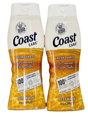 Lot Of 2 Coast Care Brand  - Indian Sunrise Body Wash Seaweed & Mango Butter — 第 1/2 张图片