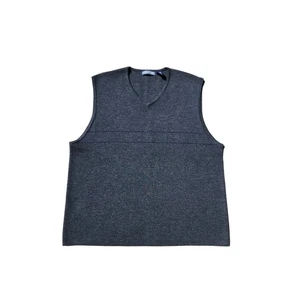 Structure 100% Merino Wool Men's Sweater Vest Grey XL Preppy Cozy Core Workwear - Picture 1 of 7