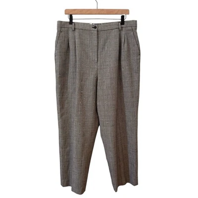 Calça Vintage Feminina Pendleton 100% Lã Xadrez Glen Check Preta Branca Tamanho 18 - Imagem 1 de 4