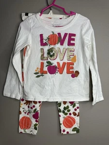 Conjunto de camisa y pantalón blanco roto con diseño de Acción de Gracias talla 4T THE CHILDRENS PLACE para niñas - Imagen 1 de 5