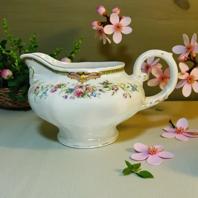 Crema Aida Krautheim Selb Baviera Alemania Floral con Borde Dorado Foto 1 de 4