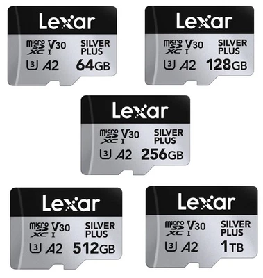 Micro SD Lexar Professional Fino 160MB/s 64 128 256 512 GB + Adattatore SD - Immagine 1 di 4