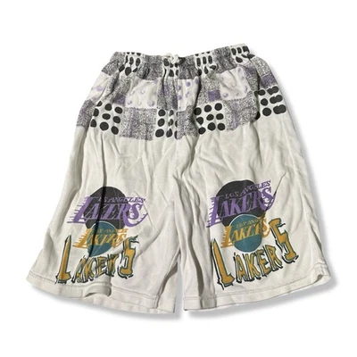 Pantalones Cortos Blancos Vintage Los Angeles Lakers Talla Grande Años 90 NBA Foto 1 de 2