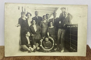 Original altes Foto 1910er Personengruppe auf Dampfschiff Re Vittorio-Genua#CA#1 - Bild 1 von 6
