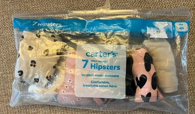 Carter's Niñas Jóvenes 4/5 Hipsters Bragas Etiqueta Libre Elastizado Ropa Interior Paquete de 7 Nuevo Foto 1 de 3