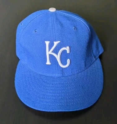 Kansas City KC Royals Official On-Field Cap Hat New Era 59Fifty Fitted 7 1/8 - Image 1 of 4