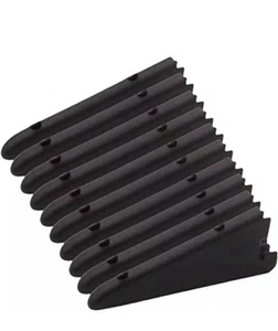 Twin Slot Shelving BLACK Wall Upright Bracket Adjustable Box Of 10 220mm - Picture 1 of 9