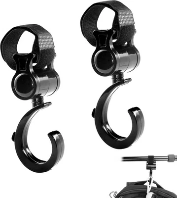 2 ganchos giratorios para andador y cochecito 360°, perchas multiusos Foto 1 de 4