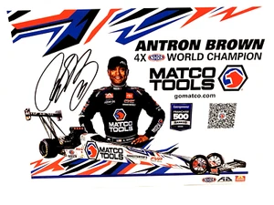 2025 ANTRON BROWN 4 x CHAMP MATCO TOOLS AUTOGRAPHED T/F NHRA RACING POSTCARD - Picture 1 of 2