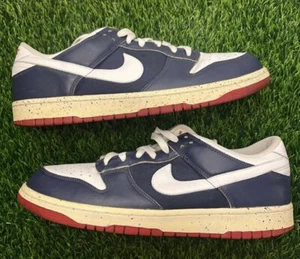 Nike Dunk Low CL Midnight Navy White Red Size 12 Sneakers 318020-411 - Picture 1 of 10