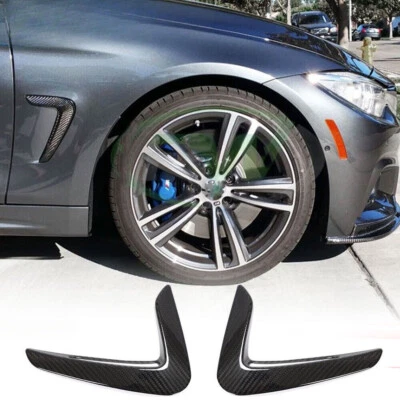 REAL CARBON Side Fender Fin Vent Splitter For BMW 4-Series 430i 440i F32 F33 F36 - Image 1 of 4