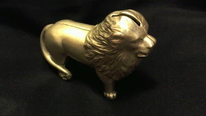 Antique Solid Brass Lion Bank - Picture 1 of 5