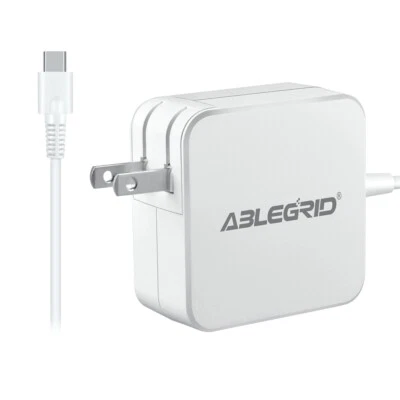 Carregador de laptop branco 45W USB-C tipo C para HP Chromebook/Pavilion, Lenovo - Imagem 1 de 4