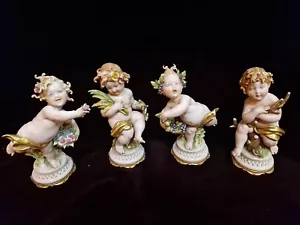 Giuseppe Cappè originale, porcellana Capodimonte "PUTTI 4 STAGIONI" - Foto 1 di 8