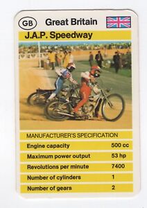 Top Trumps Racing Motor Cycles. Great Britain J.A.P. Speedway 500cc