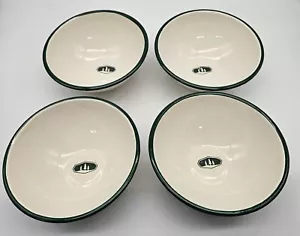 Set of 4 GSI Outdoors Enamelware 6" Bowls Green Trim Camping Utensils - Picture 1 of 12