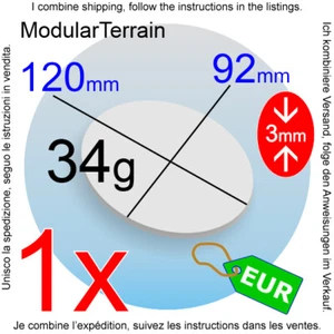 1x 92x120mm OVAL BASE 3mm CLEAR ACRYLIC 120x92mm CAVALRY BIKE TANK WAR HAMMER - Imagen 1 de 3